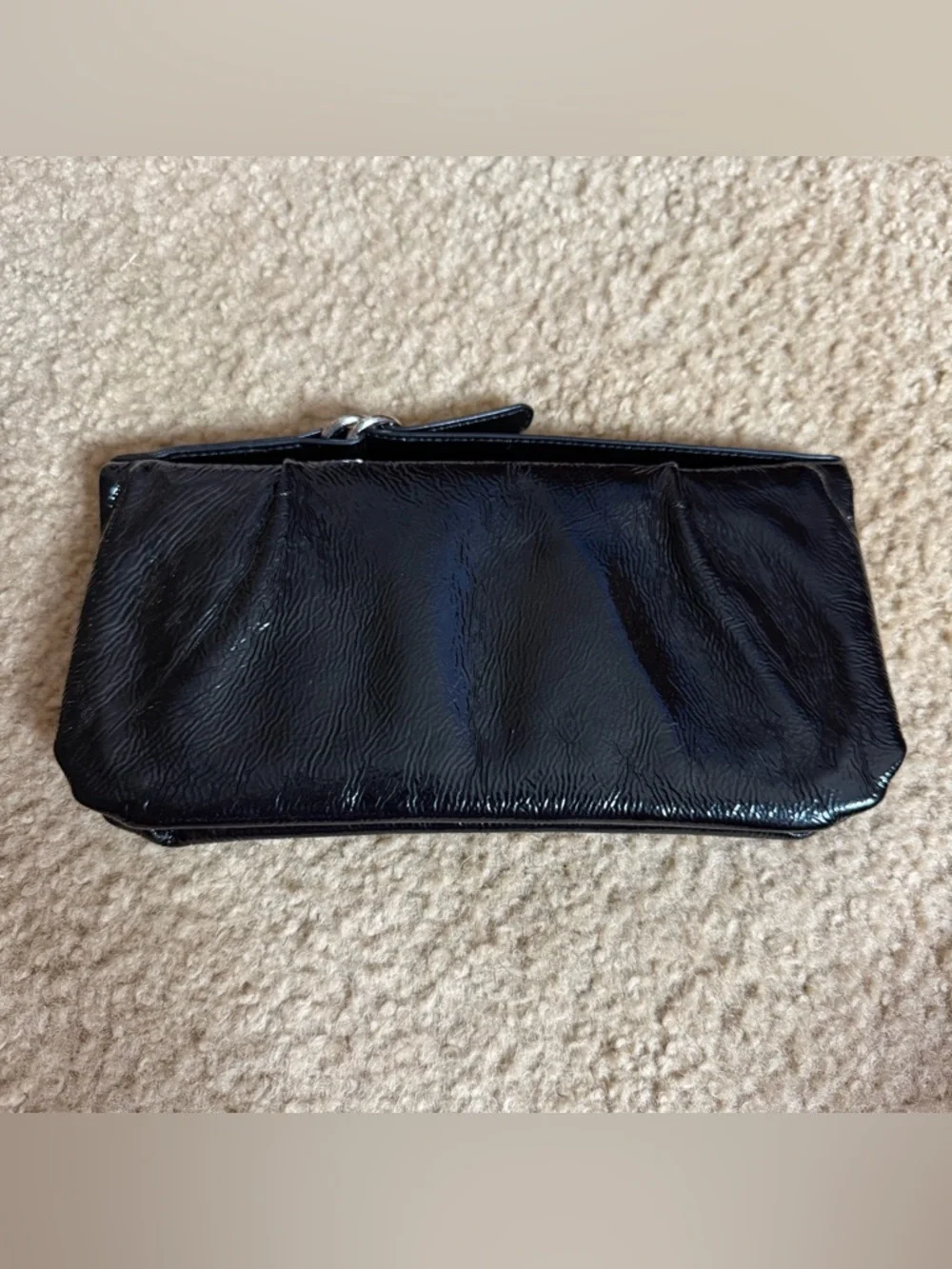 Hobo Wallet Patent Leather Black Wristlet